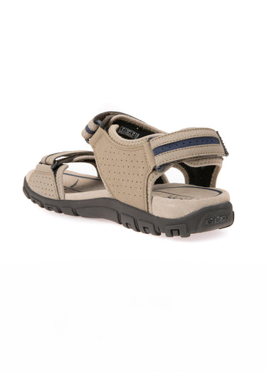 Sandales sportwear perforées à scratchs Sable/Marine