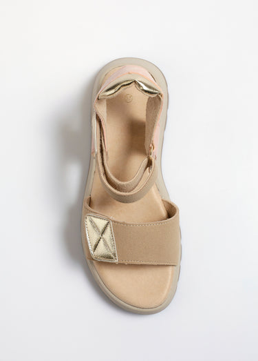 Sandales compensées sportwear chic Beige