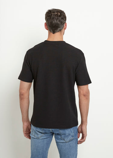 T-shirt col rond épais maille texturée Noir