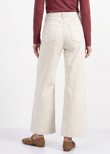 Jean wide avec broderies, spécial PETITE Ecru
