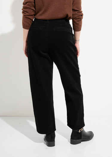 Pantalon large velours, spécial PETITE Noir
