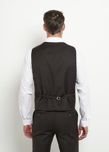 Gilet de costume sans manches 5 boutons Noir