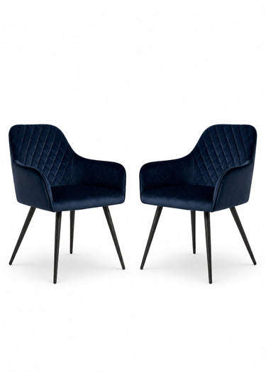 Fauteuils de salle à manger, velours 1B Bleu