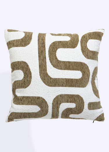 Coussin jacquard chenille, Safina Beige/Kaki