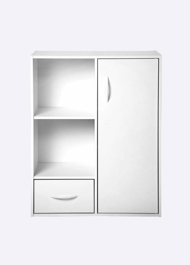 Etagère 2 niches + 1 porte + 1 tiroir 1B Blanc