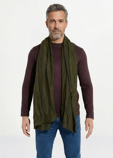 Foulard type chèche avec petites franges Vert