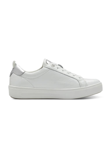 Baskets semelle épaisse avec zip et lacets Blanc