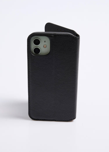 Étui aspect cuir pour iPhone 13 Noir