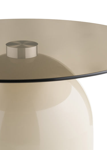 Table basse verre et métal RAVELLO Beige/Gris