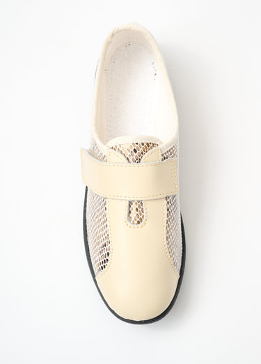 Derbies cuir grande largeur extensibles Beige