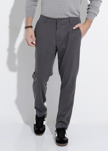Pantalon chino casual chic en molleton Gris