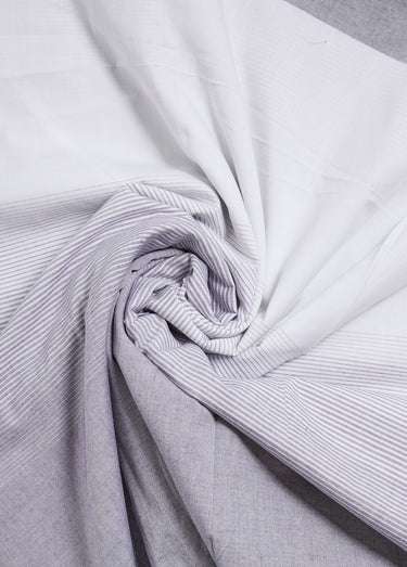 Coupon tissu coton, rayures graphiques Raye Blanc