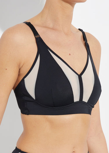 Soutien-gorge sans armatures tulle et microfibre Noir
