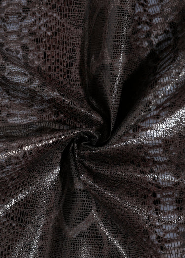 Coupon tissu création, simili reptile Marron
