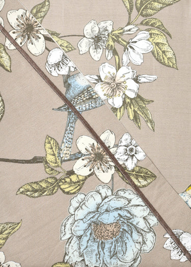Parure de lit 4 pièces percale avec drap plat, romance Imprime Beige