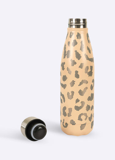 Gourde isotherme inox décor léopard Beige