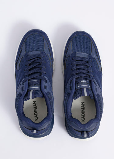 Sneakers multimatières look sporty Bleu