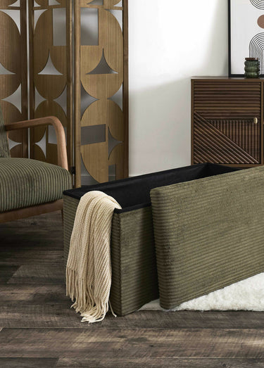 Pouf bouclette avec coffre de rangement 2B Vert