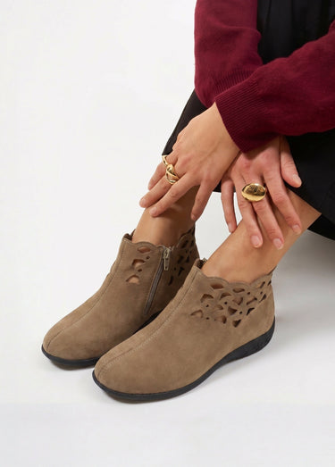 Boots zippées cuir fabriquées en France Camel