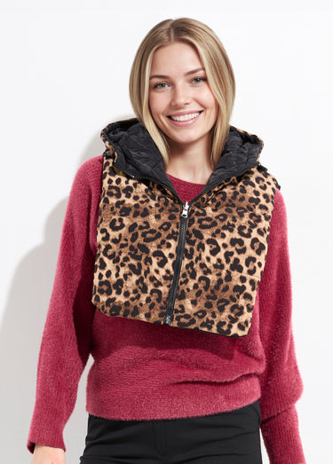 Plastron zippé matelassé à capuche