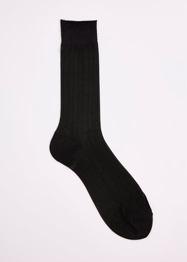 Chaussettes voile à côtes Noir