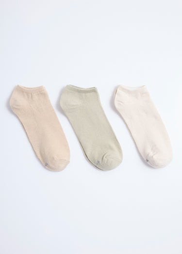 Lot de 3 Socquettes, assorti clair Vert/Beige/Ecru