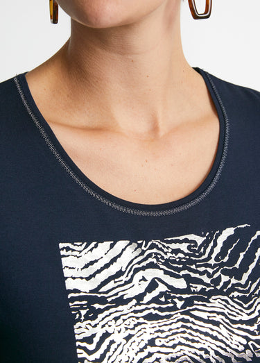 Tee-shirt manches courtes sérigraphie Marine