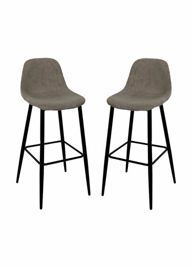 Chaises hautes de bar, velours cotelé 1T Taupe