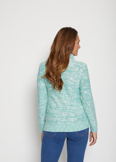 Le pull col roulé torsadé Chine Vert
