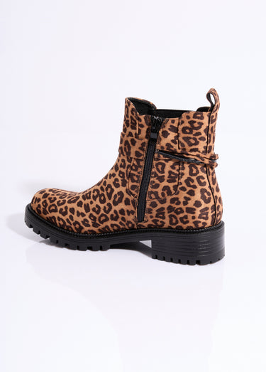 Boots plates en suédine motif léopard Leopard