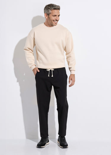 Pantalon sportswear en maille, élastiqué Noir