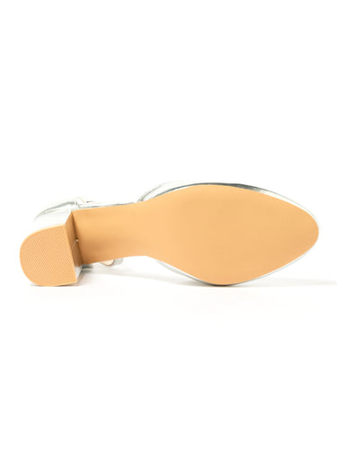 Escarpins bride cheville et talon haut Argent