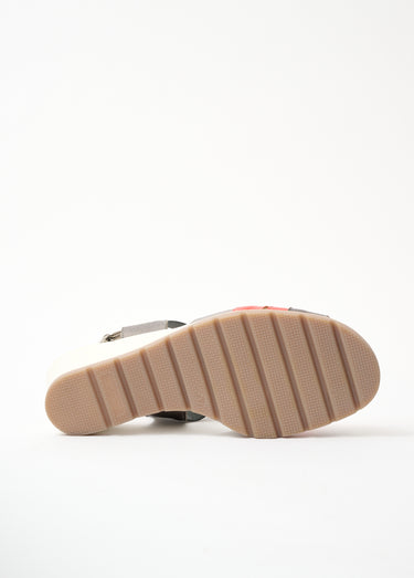 Sandales cuir largeur confort Orange/Bronze