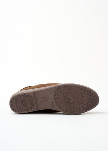 Boots zippées fourrées largeur confort cuir velours Marron