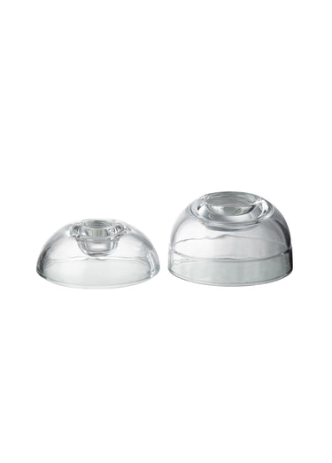 Bougeoir 2 en 1 en verre forme boule Blanc