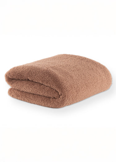 Grand plaid chaud coral fleece 2m x 1,5m Marron