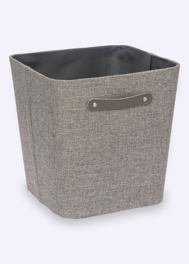 Panier rangement tissu, poignée métal Gris