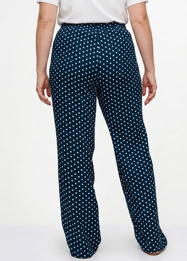 Pantalon imprimé taille élastiquée Pois
