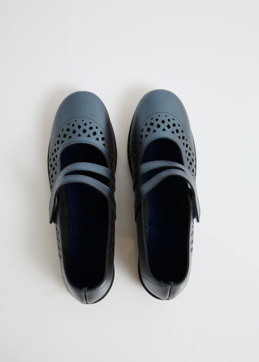 Ballerines babies cuir largeur confort Marine irisé