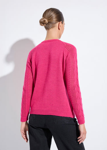 Gilet boutonné ajouré avec laine et cachemire Cassis
