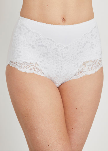 Culotte gainante taille haute ventre plat Blanc