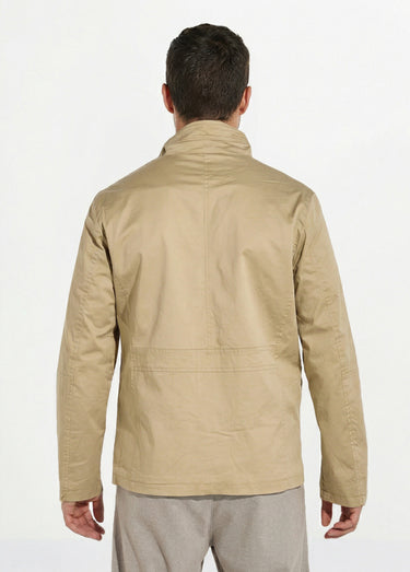 Veste casual multipoches col montant Beige