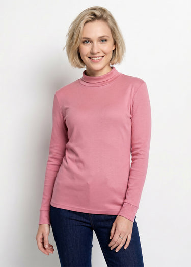Sous-pull chaud col roulé maille interlock unie Bruyere