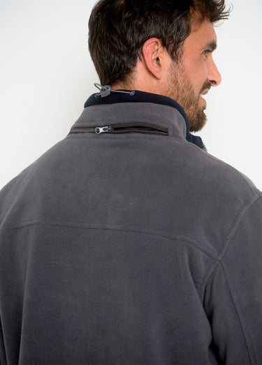 Veste en polaire zippée avec capuche Gris
