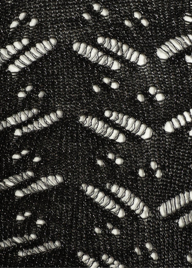 Chaussettes ajourées chevrons, métallisées Noir