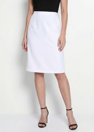 Jupe droite mi-longue Blanc