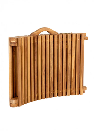 Chaise longue pliante en bois de teck Naturel
