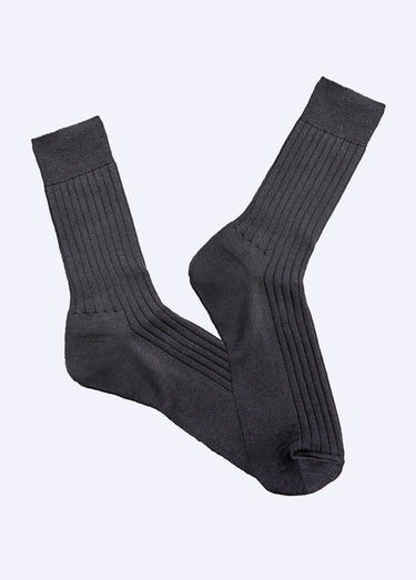 Mi-chaussettes laine et intérieur coton Anthracite - Lot de 2