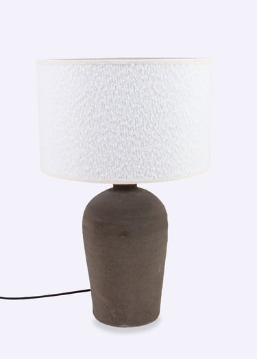 Lampe aspect brut avec abat jour tissu Naturel