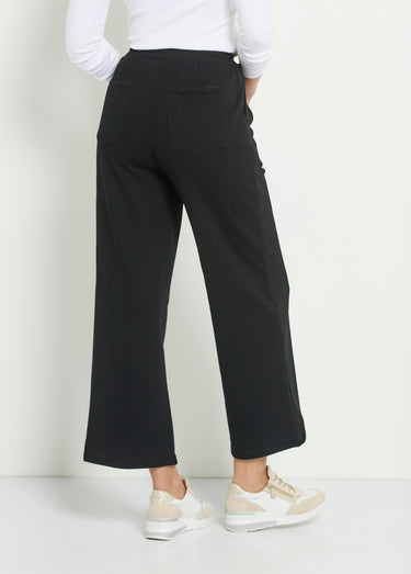 Pantalon large confort maille polo Noir